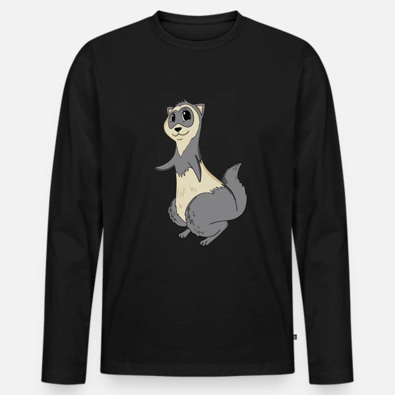 Frettchen - Männer Premium Bio Langarmshirt - Schwarz