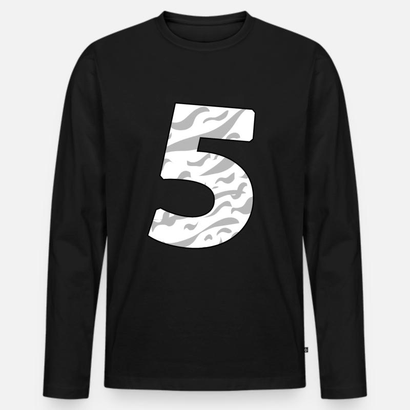 5 - Männer Premium Bio Langarmshirt - Schwarz
