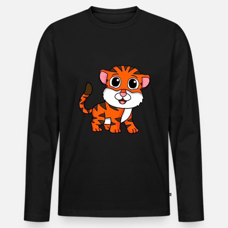 Tiger - Männer Premium Bio Langarmshirt - Schwarz