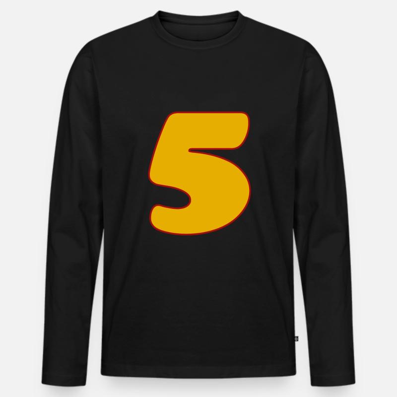 5 - Männer Premium Bio Langarmshirt - Schwarz