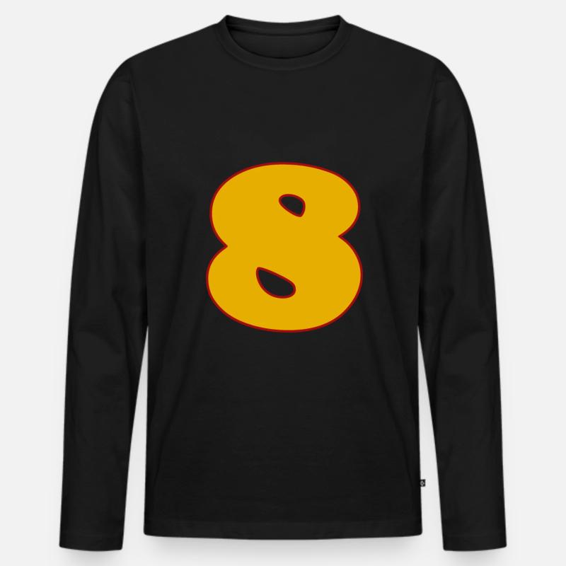 8 - Männer Premium Bio Langarmshirt - Schwarz