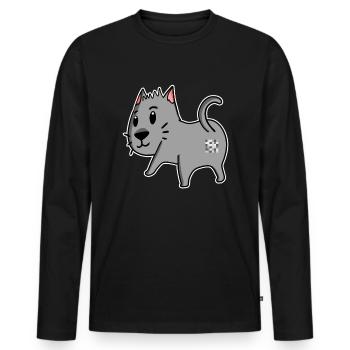 Cat Ass - Cat Butt - Men's Premium Organic Long Sleeve Shirt - black - Front - Nico (187cm)