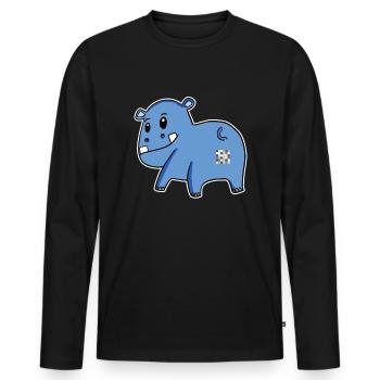 Nilpferd Arsch - Nilpferd Hintern - Männer Premium Bio Langarmshirt - Schwarz - Vorne - Nico (187cm)