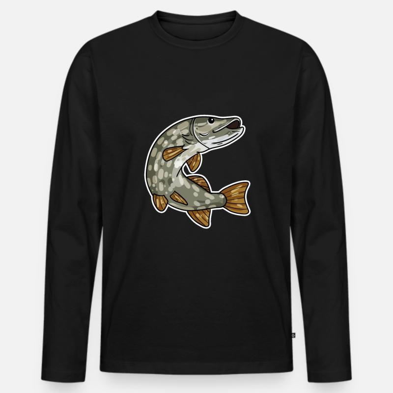 Hecht - Männer Premium Bio Langarmshirt - Schwarz