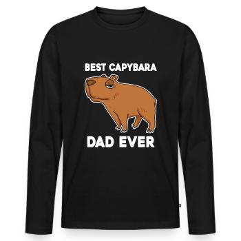 Capybara Père Capybara - T-shirt manches longues Premium bio Homme - noir - Devant - Nico (187cm)