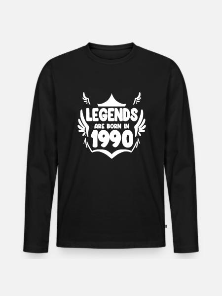 1990 - Born 1990 - Men's Premium Organic Long Sleeve Shirt - black