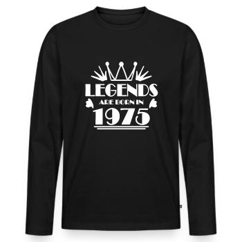 1975 - Born 1975 - Men's Premium Organic Long Sleeve Shirt - black - Front - Nico (187cm)