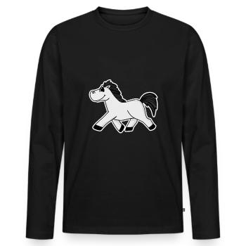 Chevaux Cheval Cheval domestique - T-shirt manches longues Premium bio Homme - noir - Devant - Nico (187cm)