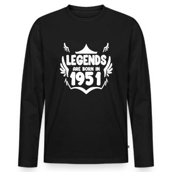 1951 - Born 1951 - Year of construction 1951 Gift - Men's Premium Organic Long Sleeve Shirt - black - Front - Nico (187cm)