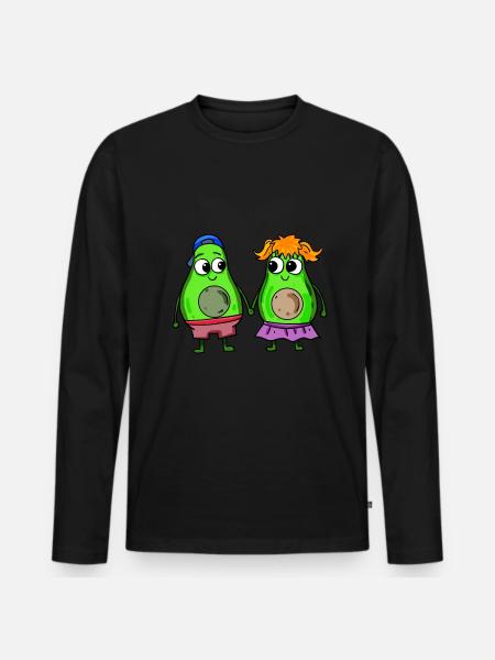 Avocado pair - Men's Premium Organic Long Sleeve Shirt - black