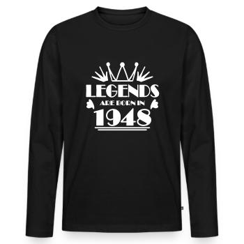 1948 - Born 1948 - Year of construction 1948 Gift - Men's Premium Organic Long Sleeve Shirt - black - Front - Nico (187cm)