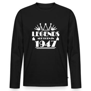 1947 - Born 1947 - Year of construction 1947 Gift - Men's Premium Organic Long Sleeve Shirt - black - Front - Nico (187cm)