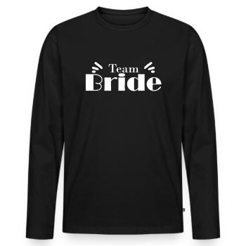 Célébration de mariage nuptiale par équipe - T-shirt manches longues Premium bio Homme - noir - Devant - Nico (187cm)