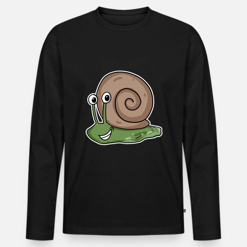 Schnecke - Männer Premium Bio Langarmshirt - Schwarz