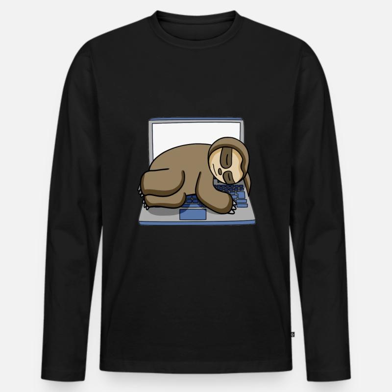 Computer Nerd Programmer Gift - Men's Premium Organic Long Sleeve Shirt - black