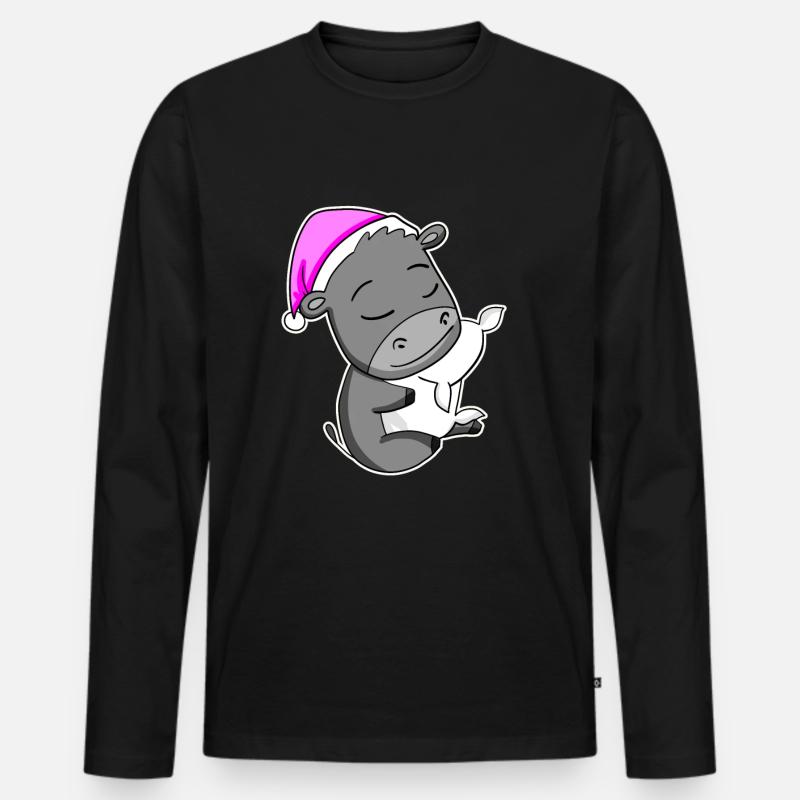 Esel - Männer Premium Bio Langarmshirt - Schwarz
