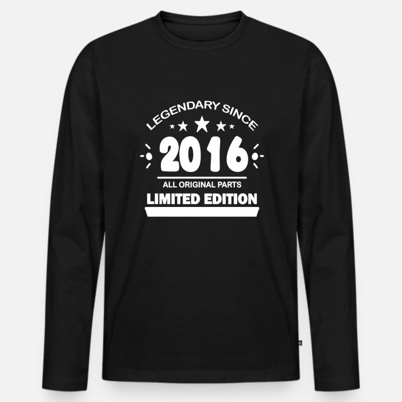 2016 - Männer Premium Bio Langarmshirt - Schwarz