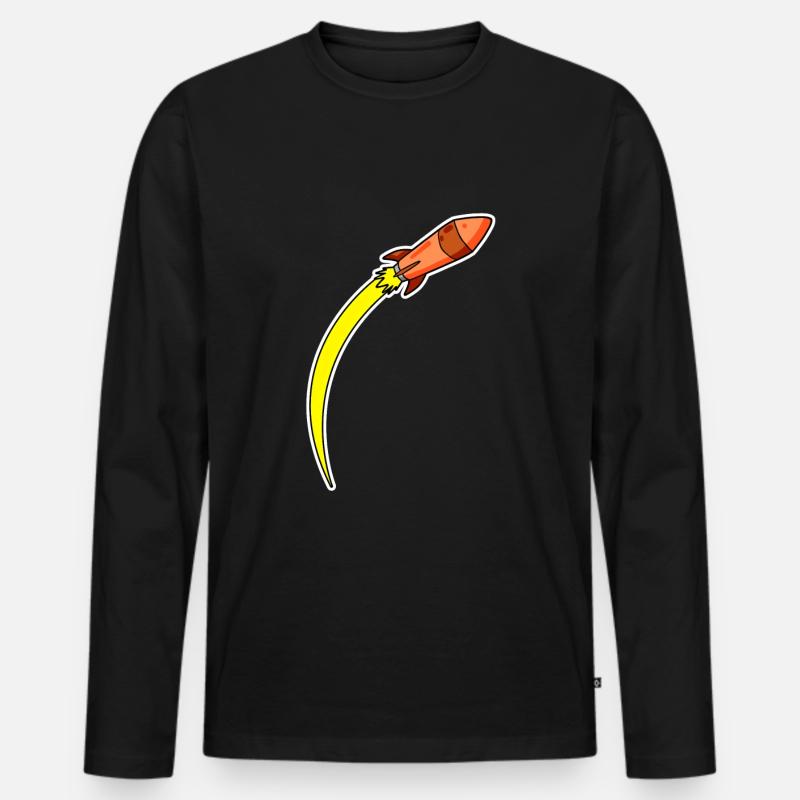 Rocket Orange - Men's Premium Organic Long Sleeve Shirt - black