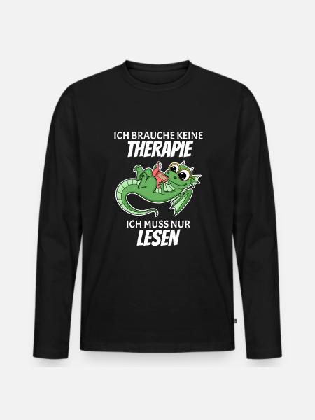 Bücher Drache Drachen - Männer Premium Bio Langarmshirt - Schwarz