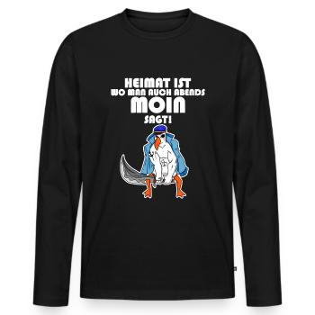 Nordsee - Männer Premium Bio Langarmshirt - Schwarz - Vorne - Nico (187cm)