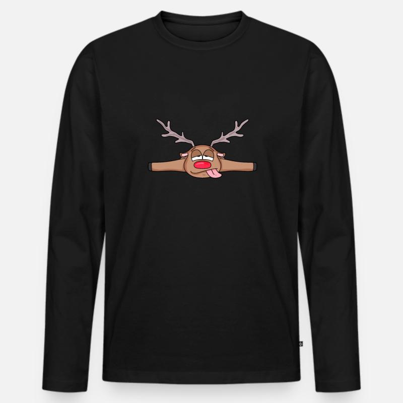 Reh liegend - Männer Premium Bio Langarmshirt - Schwarz