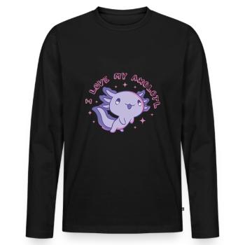 Lustiges Axolotl Love - Männer Premium Bio Langarmshirt - Schwarz - Vorne - Nico (187cm)