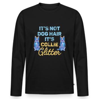 Unique border collie design for - Men's Premium Organic Long Sleeve Shirt - black - Front - Nico (187cm)