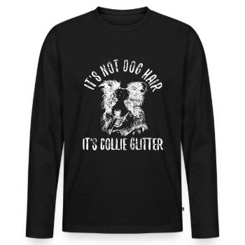 Unique border collie design for - Men's Premium Organic Long Sleeve Shirt - black - Front - Nico (187cm)