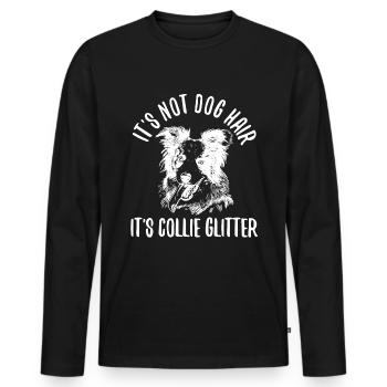 Unique Border Collie design for - Men's Premium Organic Long Sleeve Shirt - black - Front - Nico (187cm)