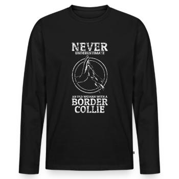 Design unique de Border Collie pour - T-shirt manches longues Premium bio Homme - noir - Devant - Nico (187cm)