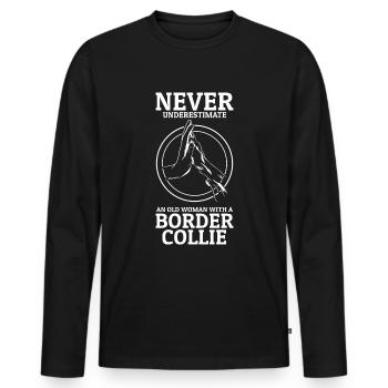 Un design de rêve pour les amateurs de Border Collie - T-shirt manches longues Premium bio Homme - noir - Devant - Nico (187cm)