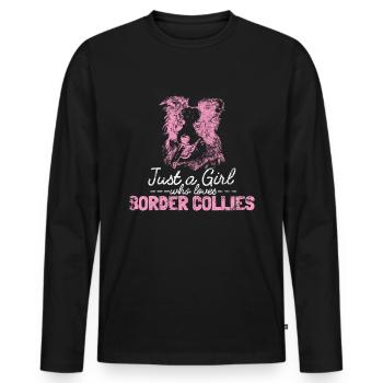 Unique border collie design for - Men's Premium Organic Long Sleeve Shirt - black - Front - Nico (187cm)