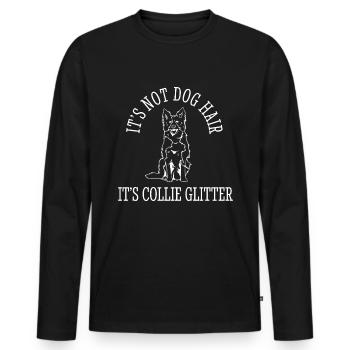 Unique Border Collie Enthusiast Expression - Men's Premium Organic Long Sleeve Shirt - black - Front - Nico (187cm)