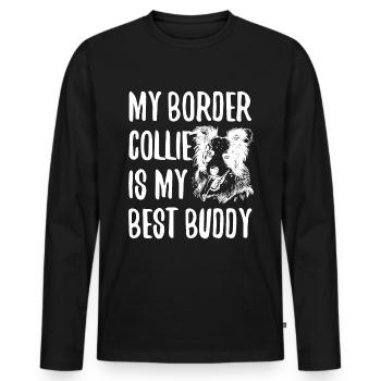 Border Collie Dad Mom Love - Männer Premium Bio Langarmshirt - Schwarz - Vorne - Nico (187cm)