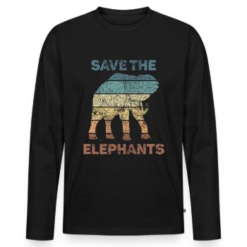 Elephant Lover Spirit Animal Design - Men's Premium Organic Long Sleeve Shirt - black - Front - Nico (187cm)
