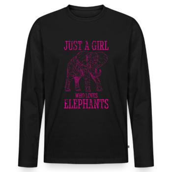 Éléphant Animal Design Vintage - T-shirt manches longues Premium bio Homme - noir - Devant - Nico (187cm)