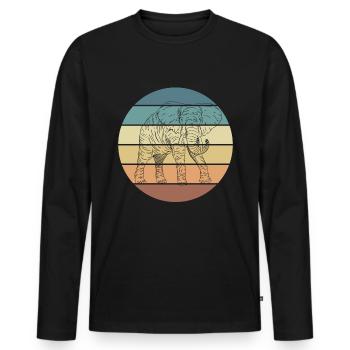 Éléphant amour Animal Design - T-shirt manches longues Premium bio Homme - noir - Devant - Nico (187cm)