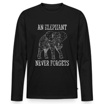 Éléphant amant Animal Design - T-shirt manches longues Premium bio Homme - noir - Devant - Nico (187cm)
