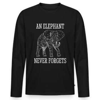 Elefant Liebe Geist Tier Vintage Design - Männer Premium Bio Langarmshirt - Schwarz - Vorne - Nico (187cm)