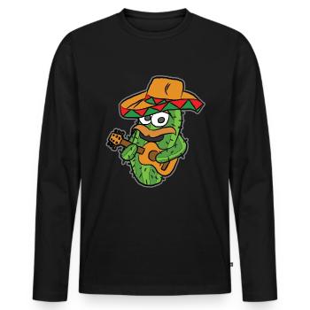 Embrace your fun side with Let's Fiesta - Men's Premium Organic Long Sleeve Shirt - black - Front - Nico (187cm)
