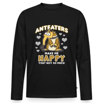 Ameisenbären Make Me Happy You Not So Much - Männer Premium Bio Langarmshirt - Schwarz - Vorne - Nico (187cm)