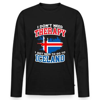 Drapeau islandais embrassant le design des aurores boréales - T-shirt manches longues Premium bio Homme - noir - Devant - Nico (187cm)