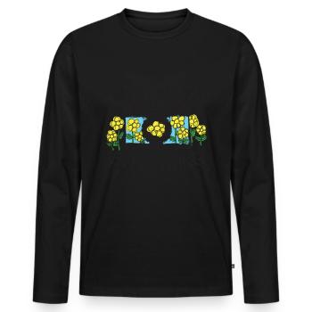 Capture Everything Lively Floral Camera Visual - Männer Premium Bio Langarmshirt - Schwarz - Vorne - Nico (187cm)