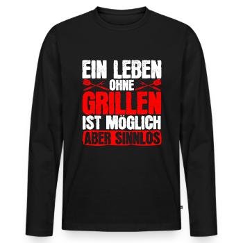 Entfesseln Sie Ihren Inneren Grillmeister Mit - Männer Premium Bio Langarmshirt - Schwarz - Vorne - Nico (187cm)