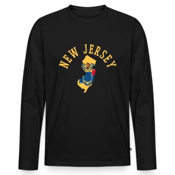 New Jersey Usa Flag Patriot Home Pride Design - Men's Premium Organic Long Sleeve Shirt - black - Front - Nico (187cm)