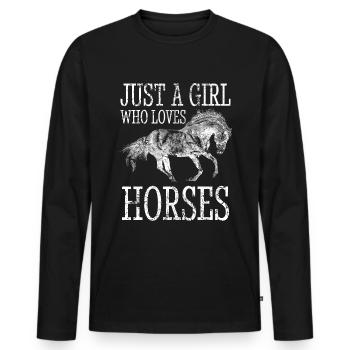 Gallop in style with unique horse designs - Men's Premium Organic Long Sleeve Shirt - black - Front - Nico (187cm)