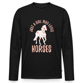 Equestrian Love Horse Sayings Barn Mom Design - Men's Premium Organic Long Sleeve Shirt - black - Front - Nico (187cm)