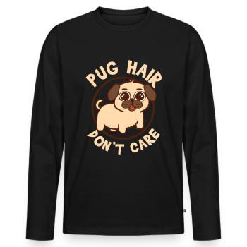 Adorable conception de la vie de carlin pour les mamans de chiens - T-shirt manches longues Premium bio Homme - noir - Devant - Nico (187cm)