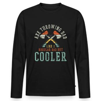Einzigartige Axtwerfende Lumberjack Fun - Männer Premium Bio Langarmshirt - Schwarz - Vorne - Nico (187cm)