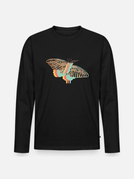 Discover the cute geometric - Men's Premium Organic Long Sleeve Shirt - black